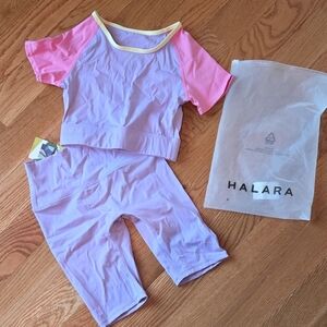 HALARA Light Purple and Pink Activewear Set